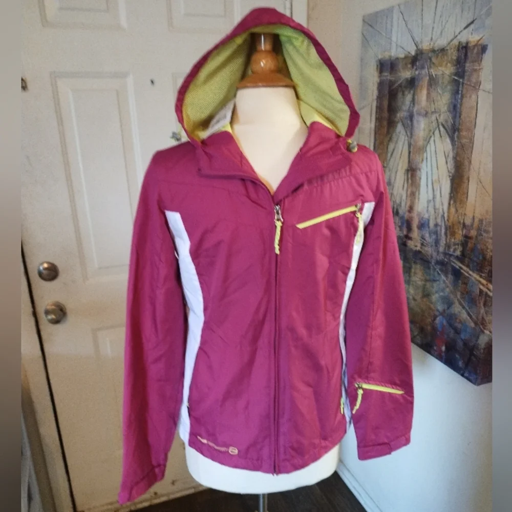Free Country Women's Athletx Series Pink Wind Breaker with Hood Sz Small NWT